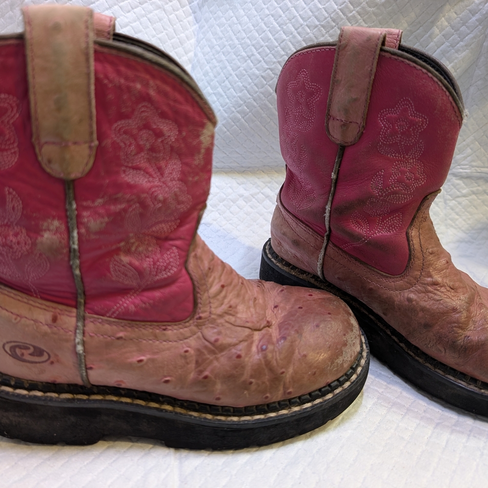 Kids Pink Western Boots